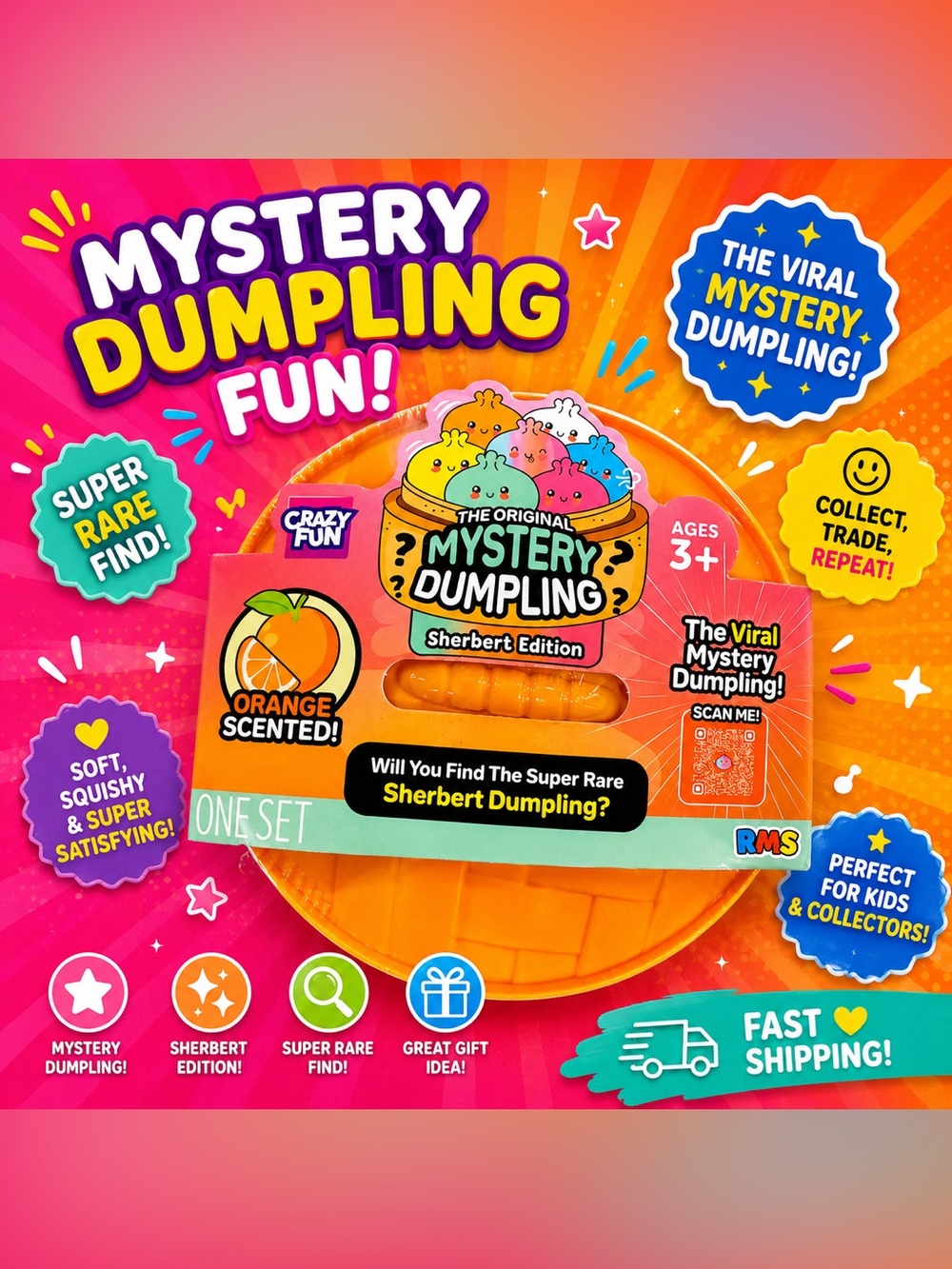 RMS Original Mystery Dumpling SHERBET EDITION - Orange Scented! VIRAL Squishy🍊